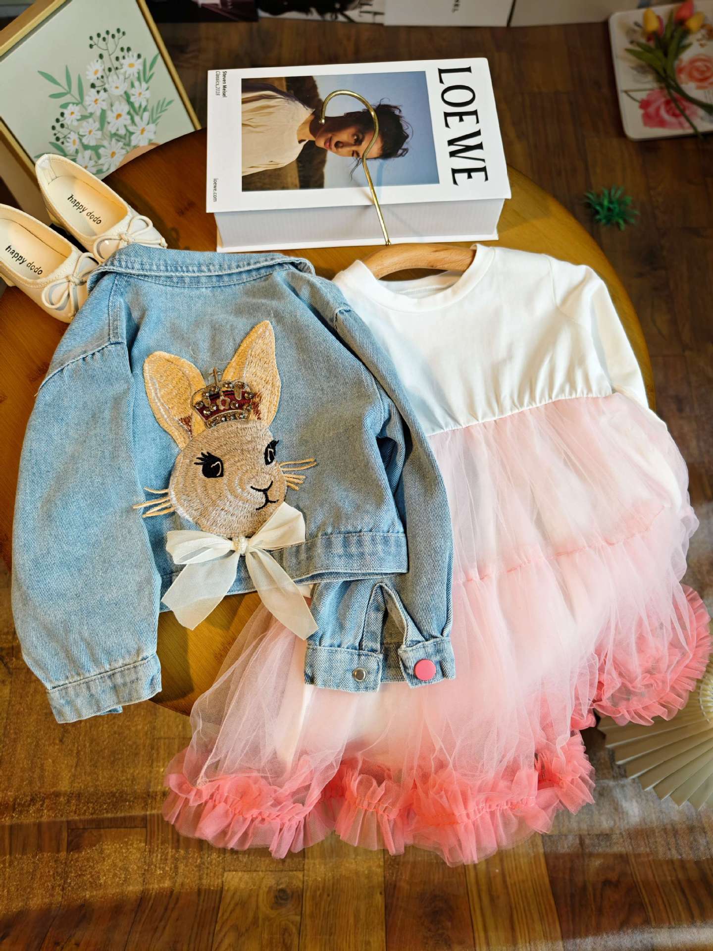 Conjunto, Camperita de jeans más vestido