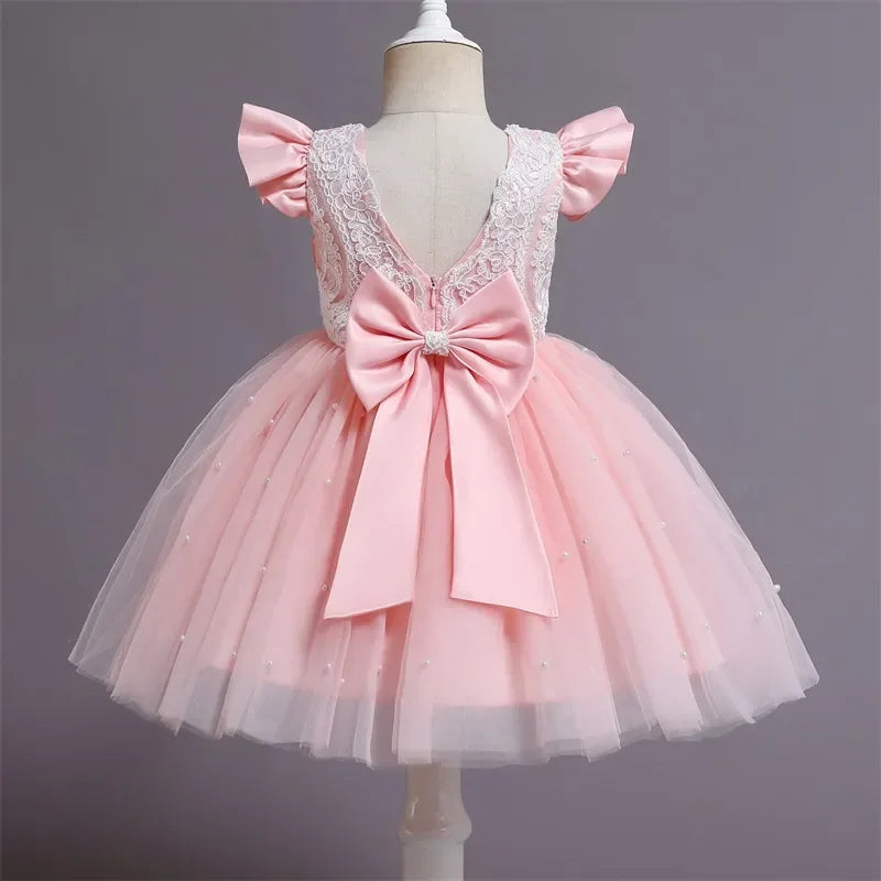 Vestido Rosa con detalles bordados