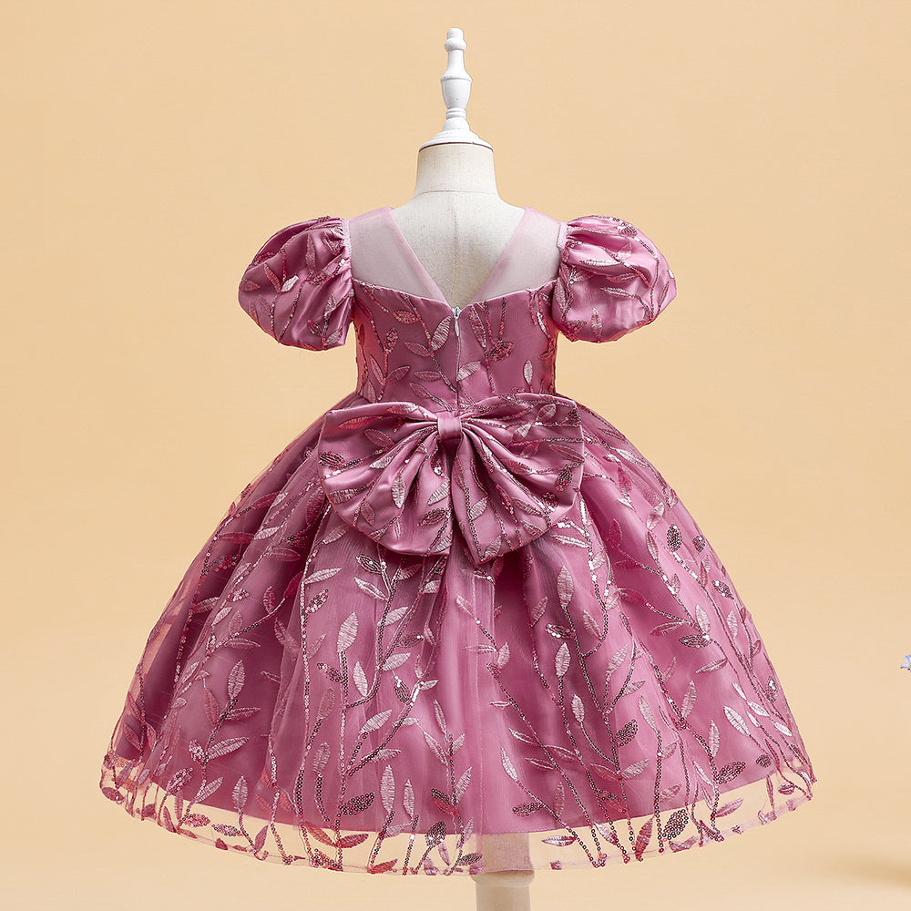 Vestido Rosa Vieja manga princesa