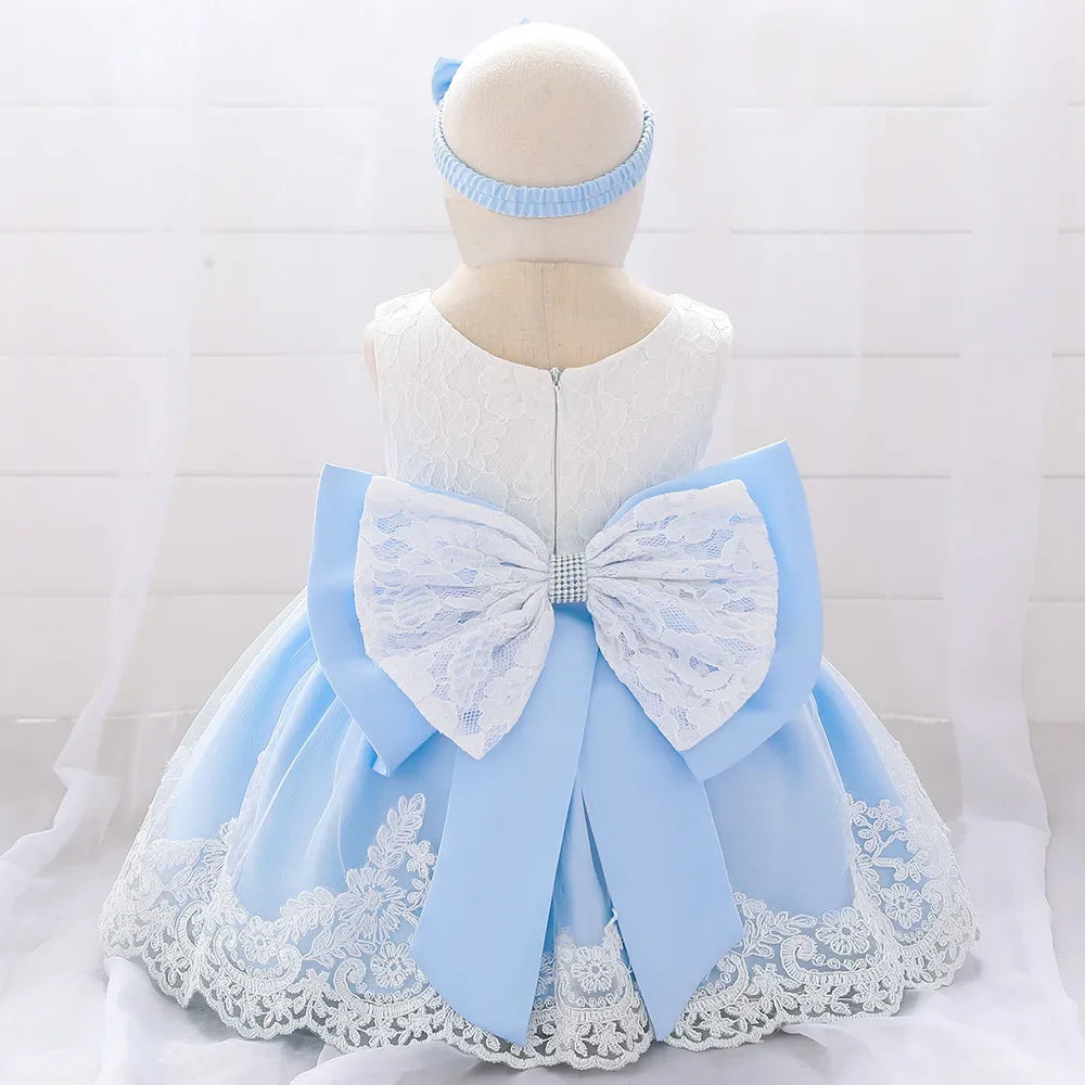 Vestido Celeste con Blanco🩵1605