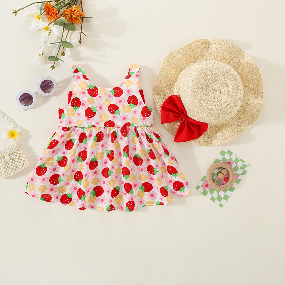 Vestido más sombrerito, rojo, frutilla🍓👒1206