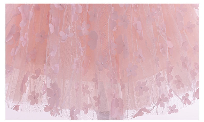Vestido Rosa, blanco, flores, mariposas, bosque encantado,Bautismo, Cortejo