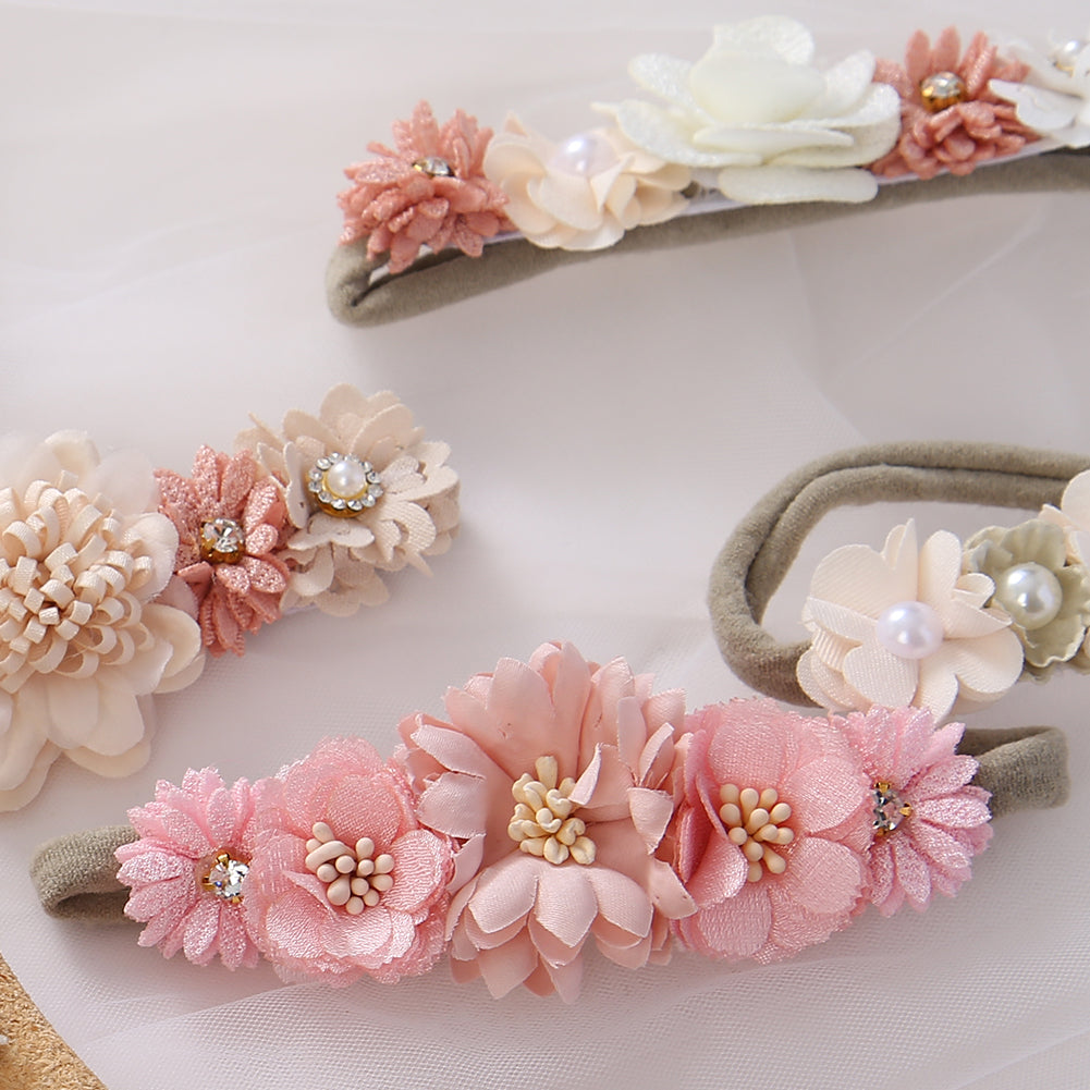 Accesorios La unidad 🌸, Tocado, vincha, blanco, Bautismo, beige