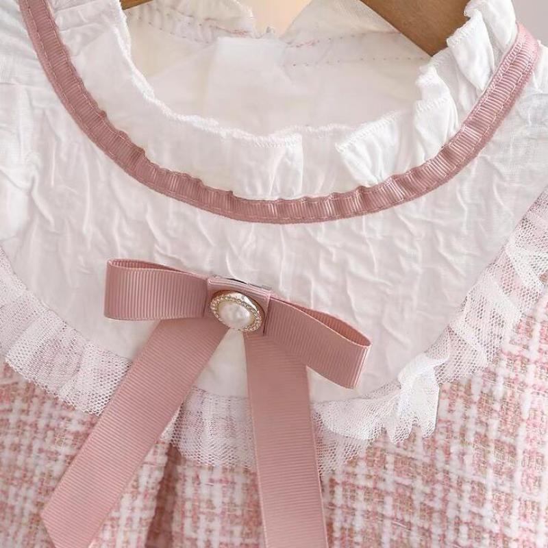 Vestido Rosa mangas largas🎀1175