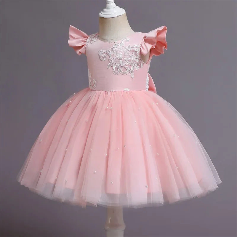 Vestido Rosa con detalles bordados