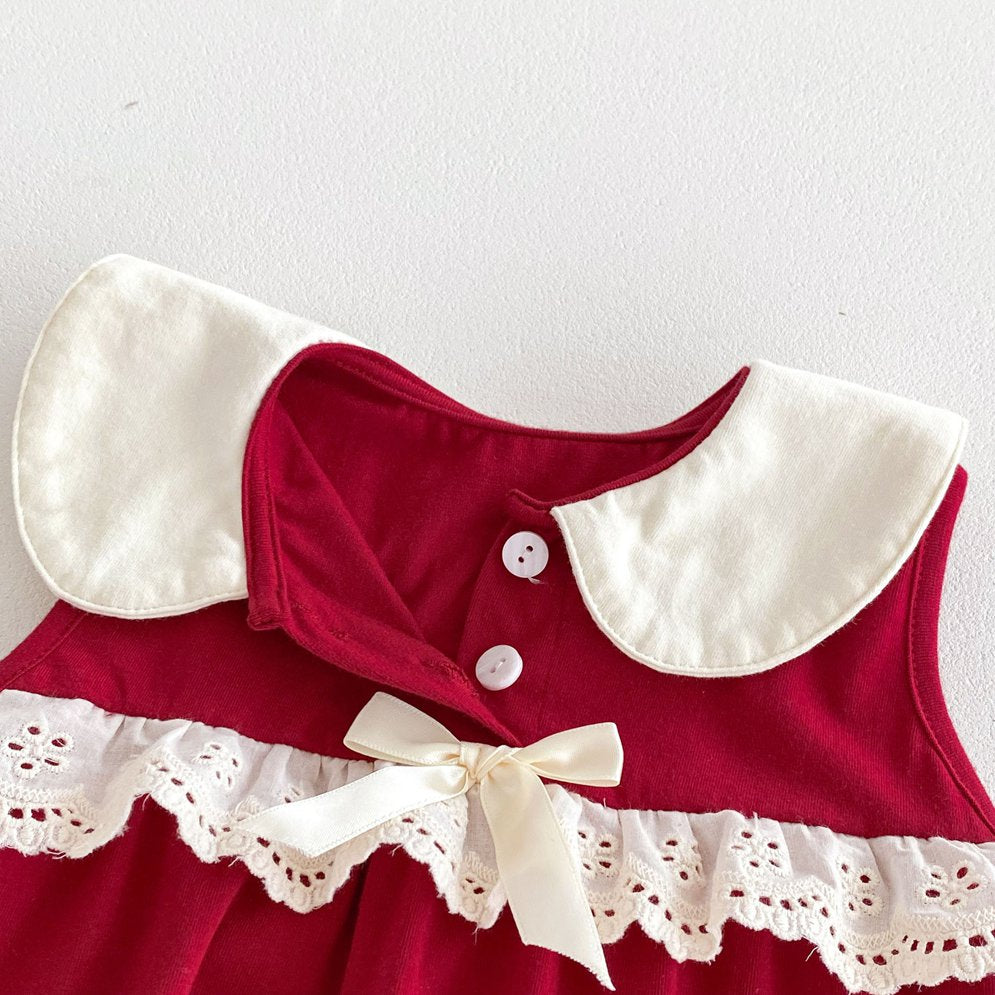 Body rojo , mameluco, cuello Peter pan, algodón, navidad,🍒 1093