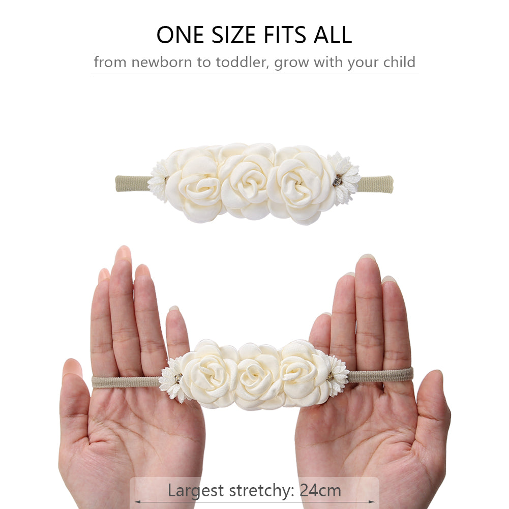 Accesorios La unidad 🌸, Tocado, vincha, blanco, Bautismo, beige
