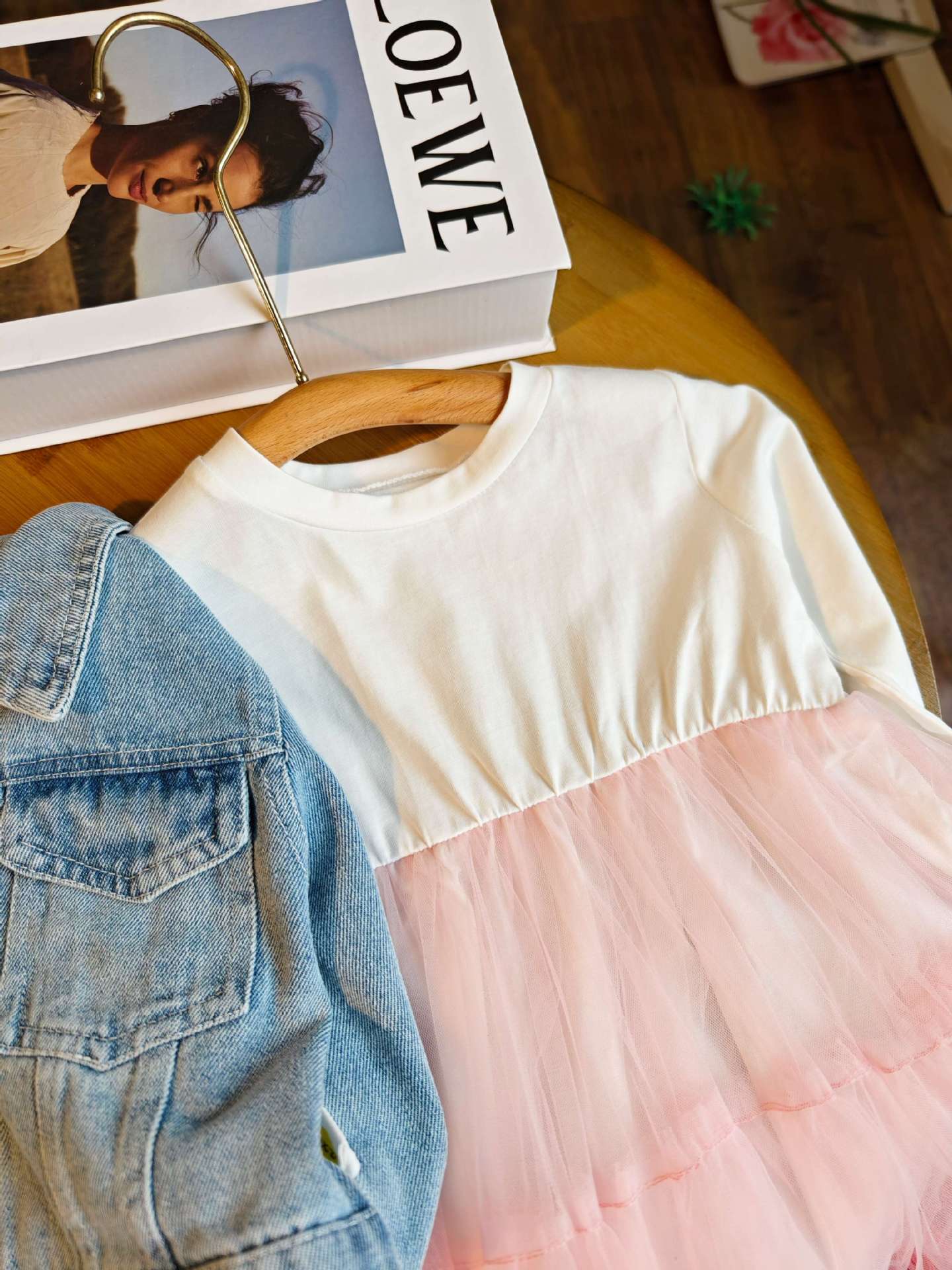 Conjunto, Camperita de jeans más vestido