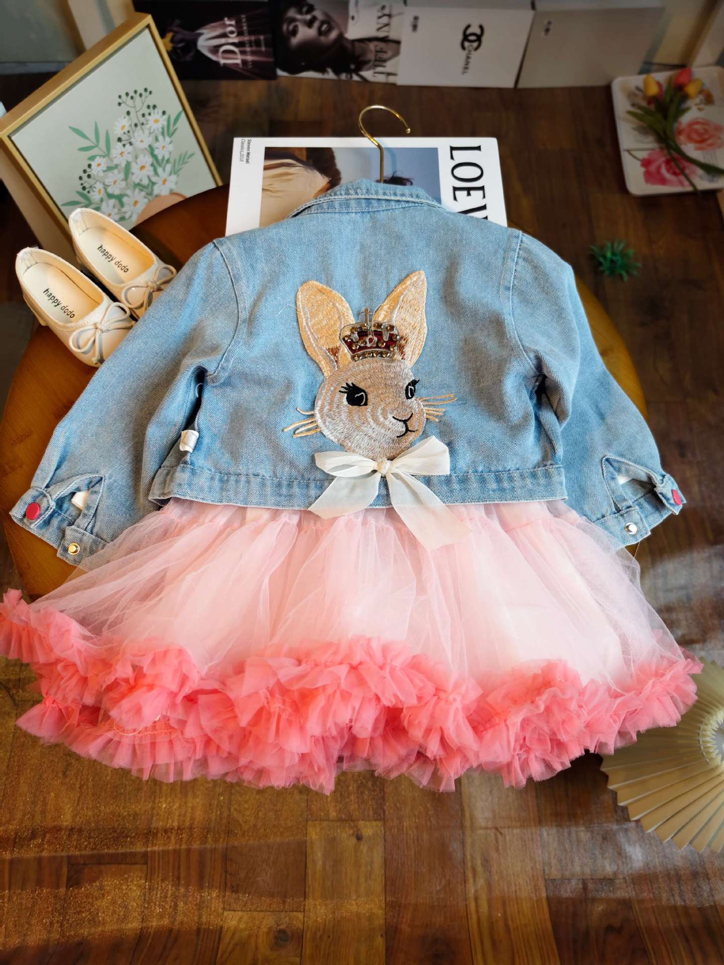 Conjunto, Camperita de jeans más vestido