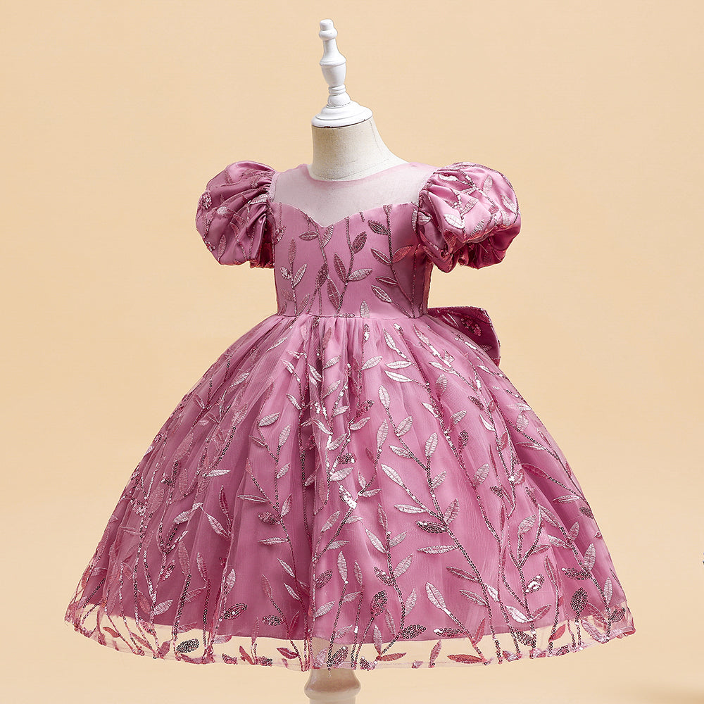 Vestido Rosa Vieja manga princesa