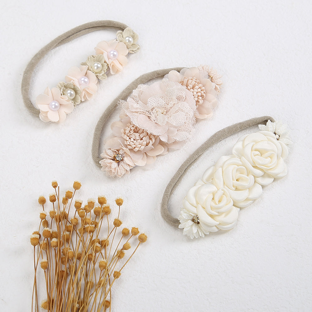 Accesorios La unidad 🌸, Tocado, vincha, blanco, Bautismo, beige