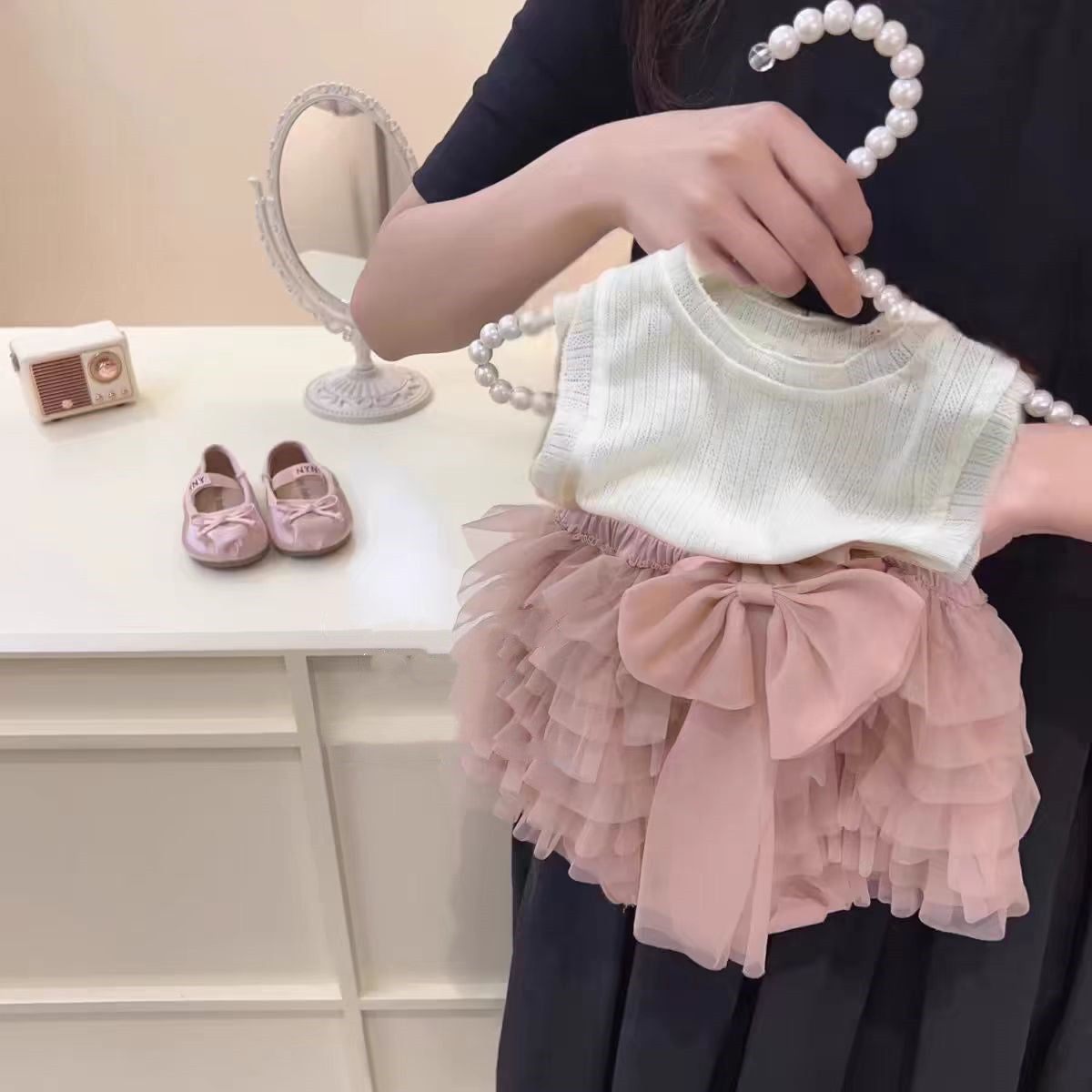 Conjunto short pollera más blusa🎀 rosa, violeta