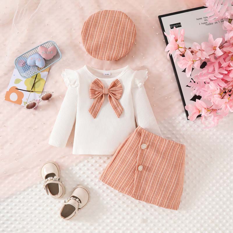 Conjunto 3 pcs, short pollera, básica, boina caramelo 🍁🍂 inv 3001