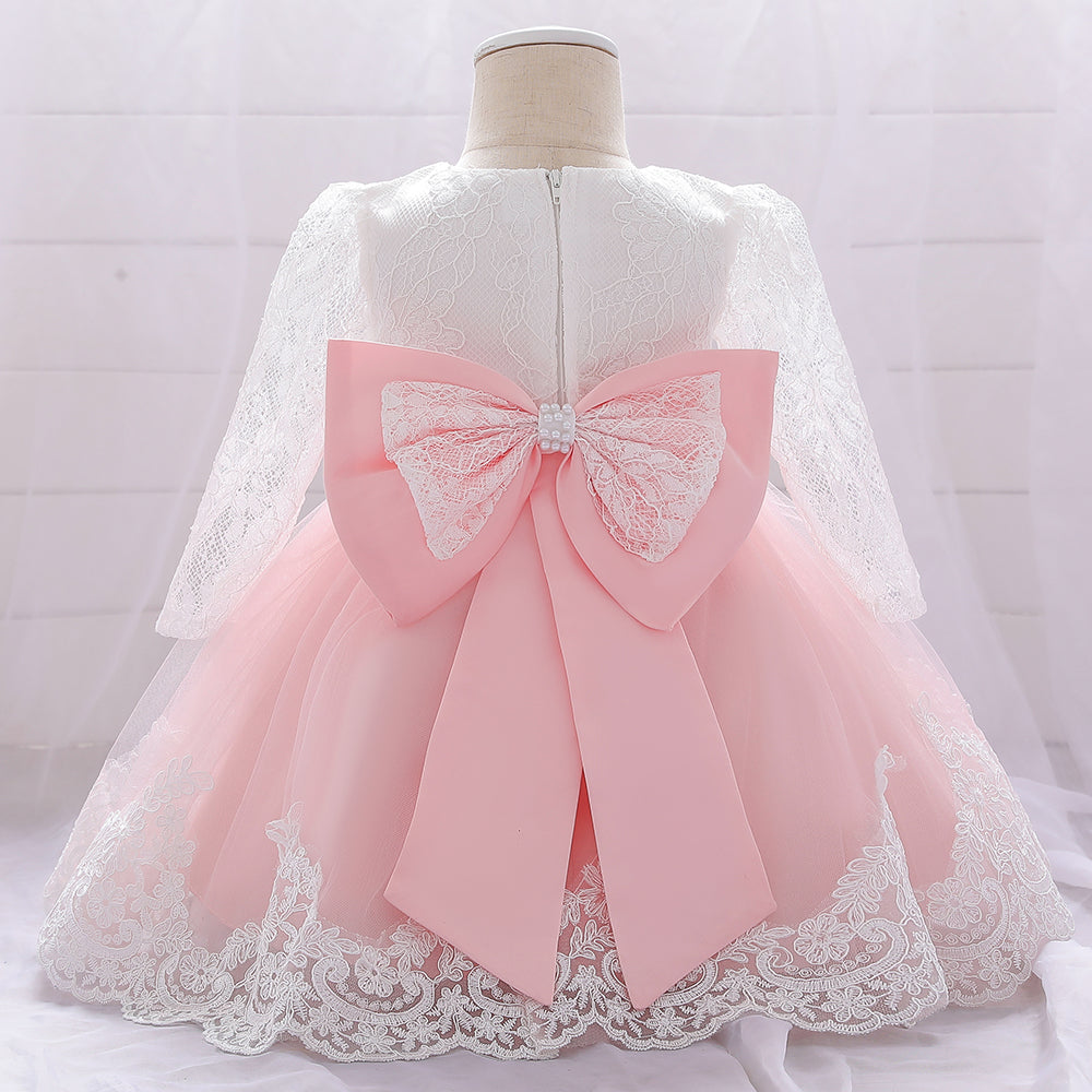 Vestido Rosa Mangas largas
