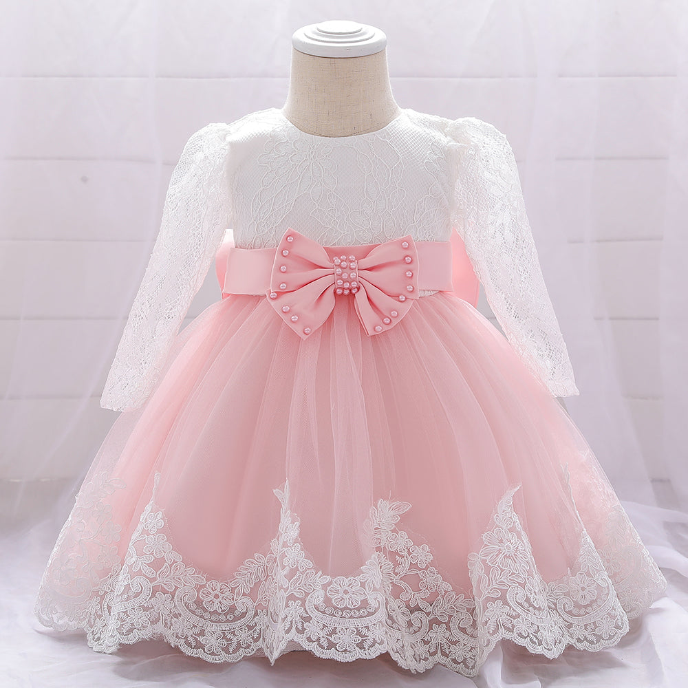 Vestido Rosa Mangas largas