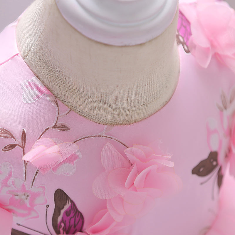 Vestido Mariposas Rosa Elegante