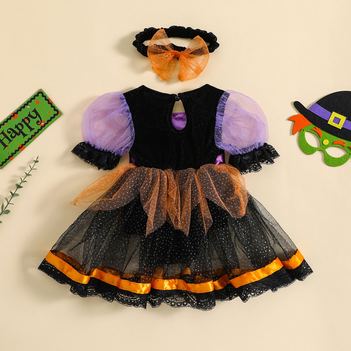 Vestibody más vincha, brujita, Halloween🕷️1336