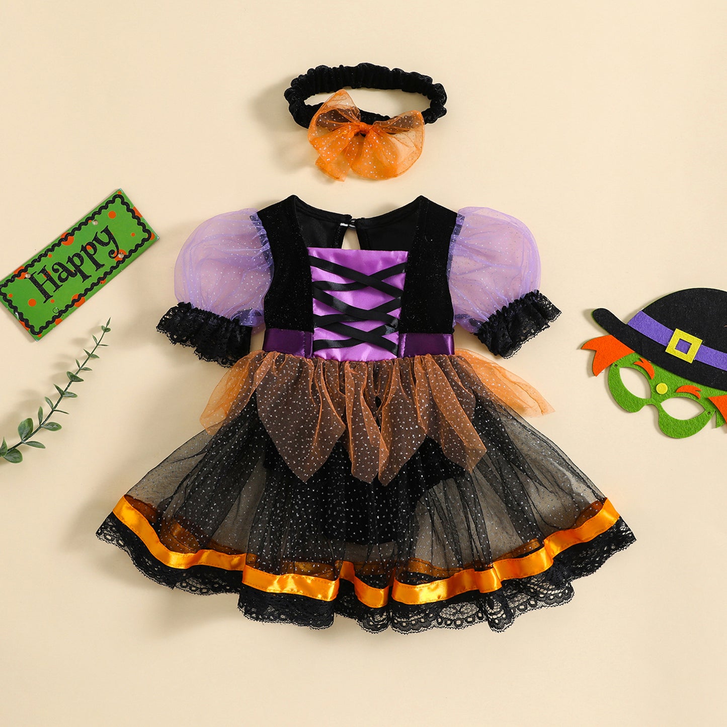 Vestibody más vincha, brujita, Halloween🕷️1336