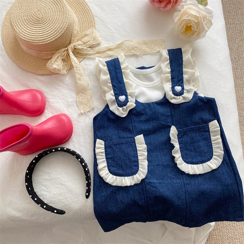 Jardinera más remerita, jeans, vestido, conjunto