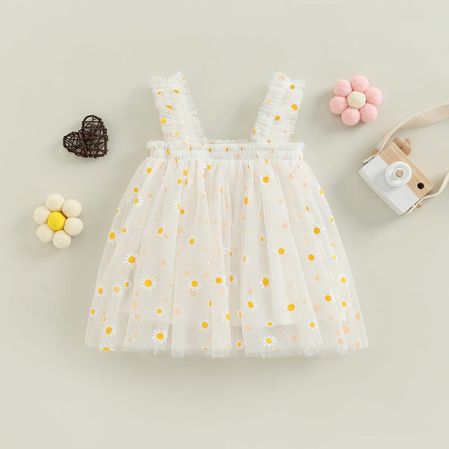 Vestido Blanco con margaritas 1668