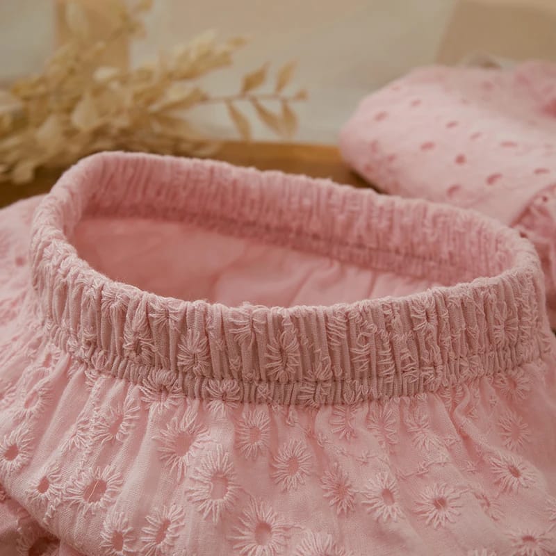 Conjunto, vestido más bombachita, Broderie