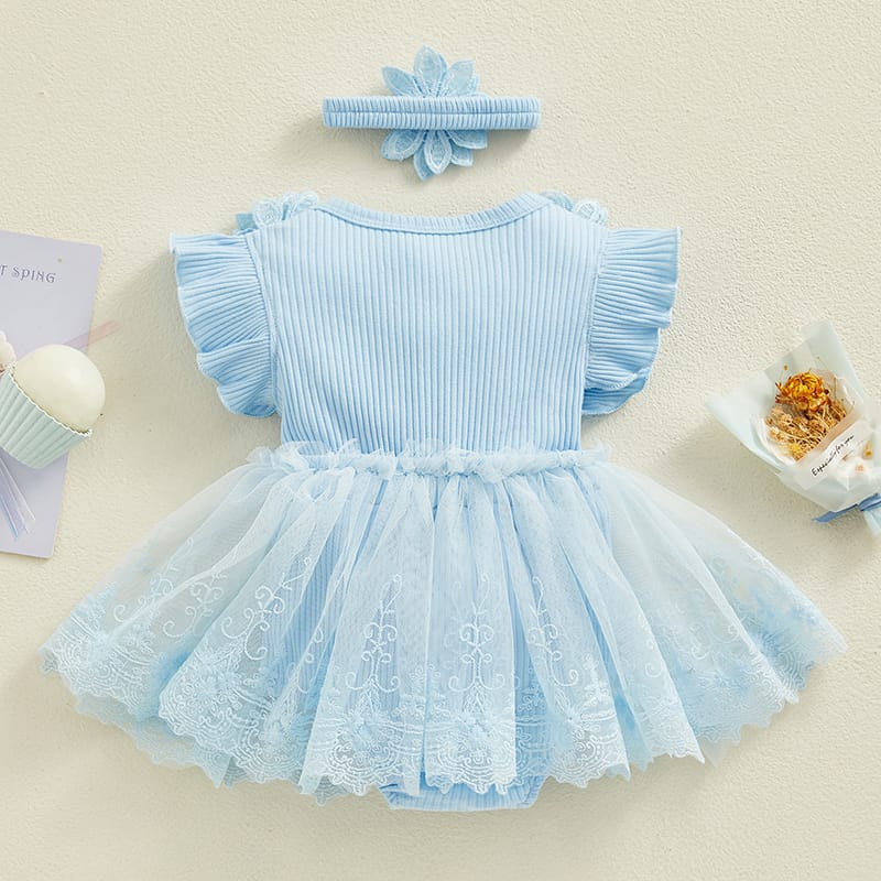 Vestibody celeste con flores💙1601