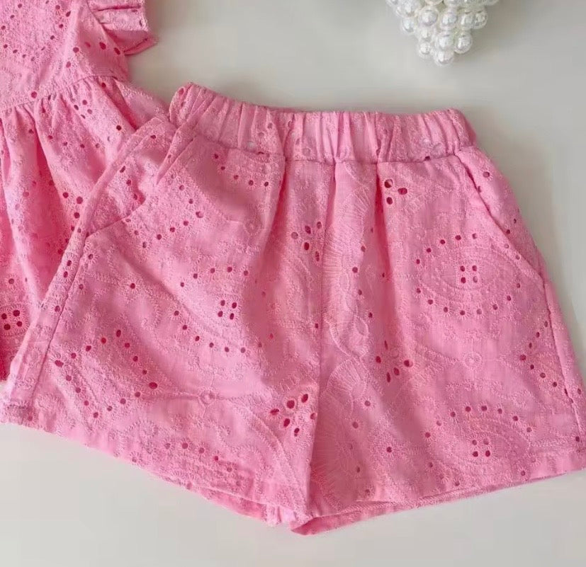 Conjunto blusa más short rosa 🩷 3609