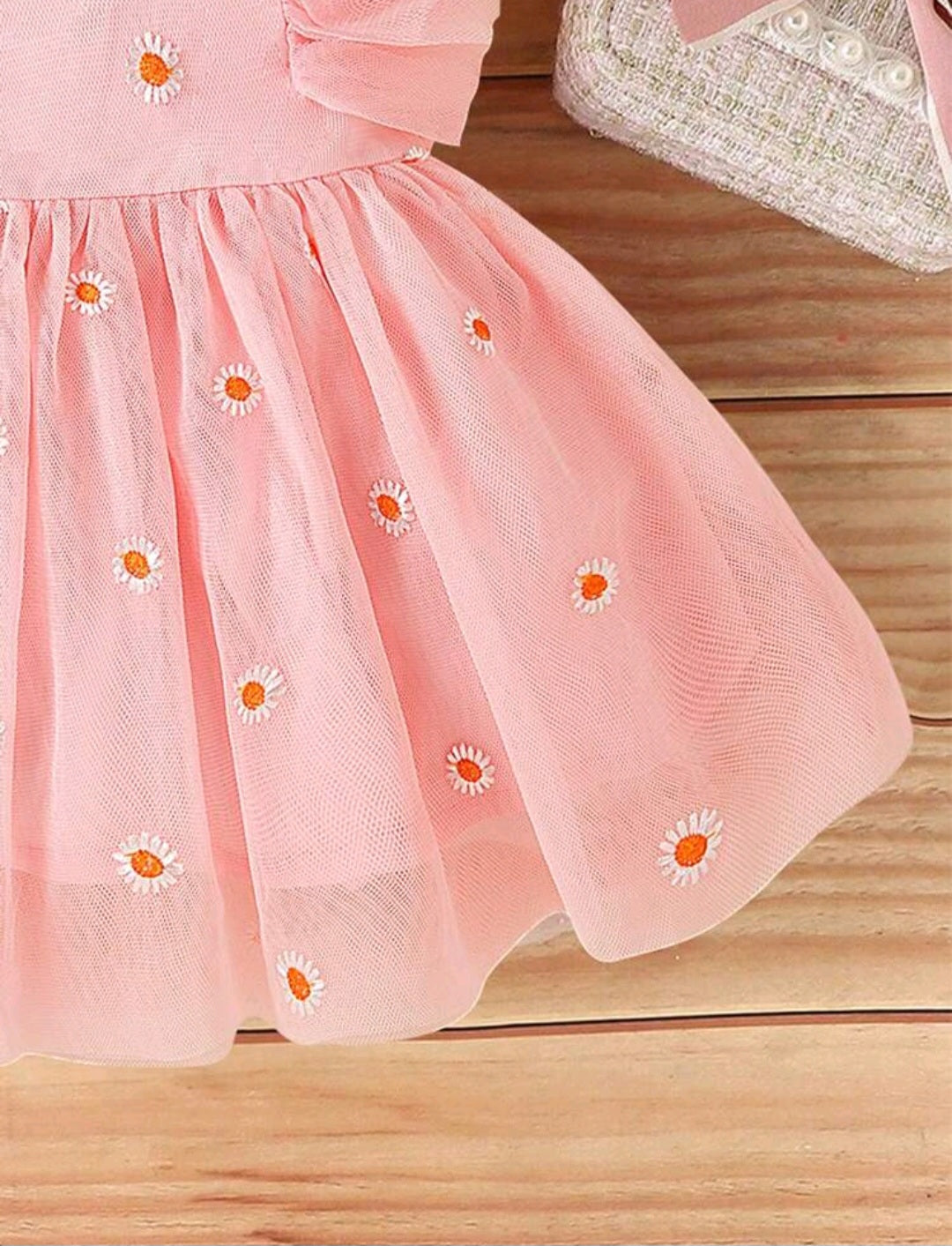 Vestido Rosa con margaritas, sesión precumple, cumpleaños