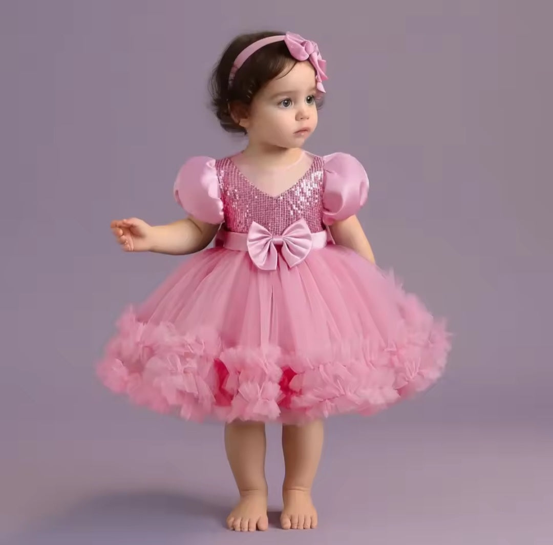 Vestido Rosa Vieja Elegante