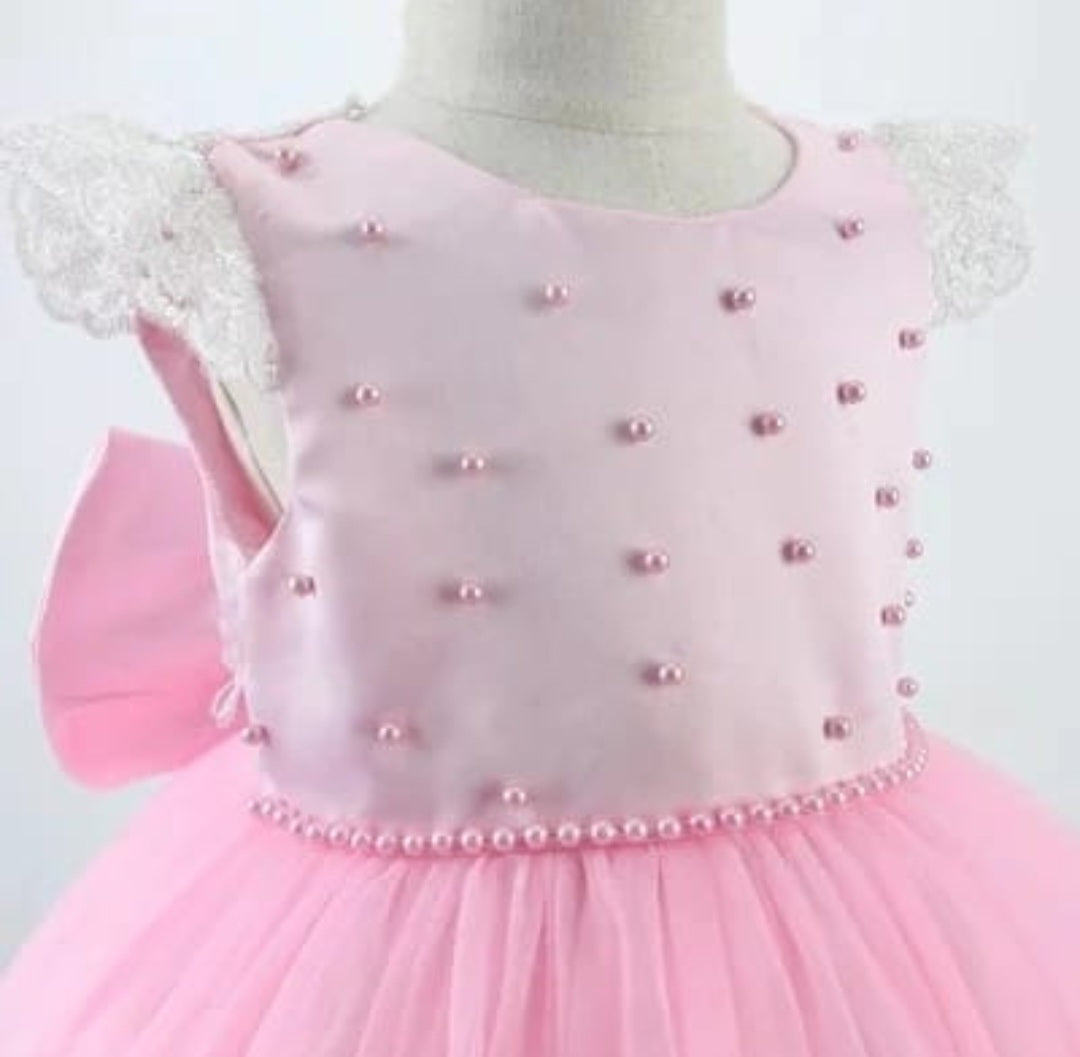 Vestido Rosa, perlitas 1626