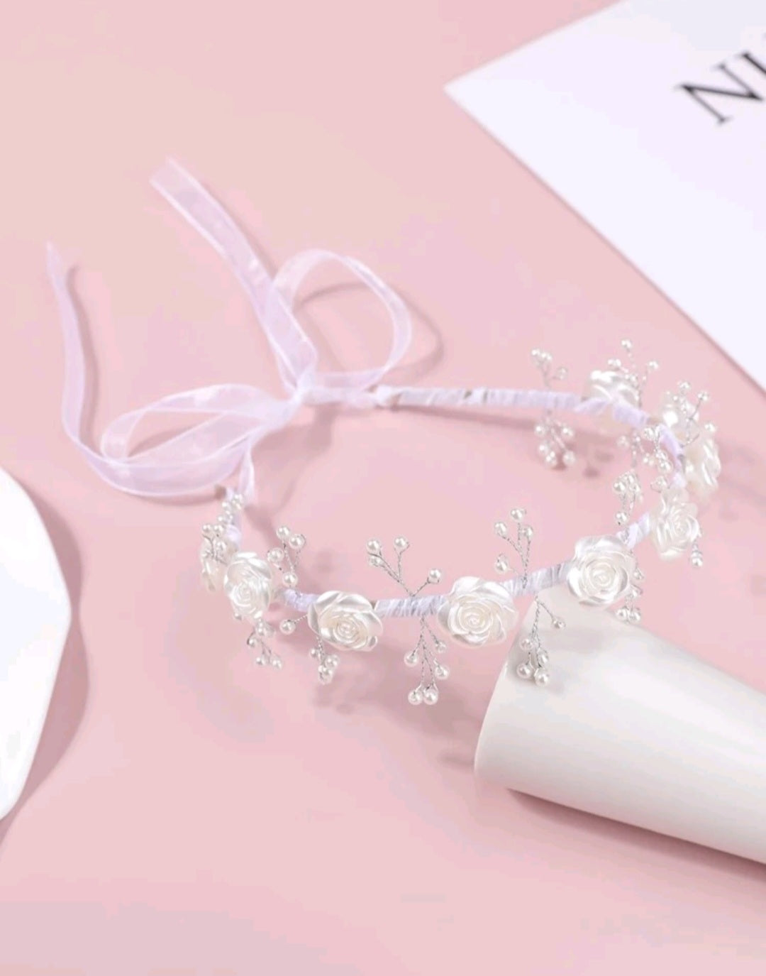 Accesorios, Tocado, vincha, blanco, Bautismo