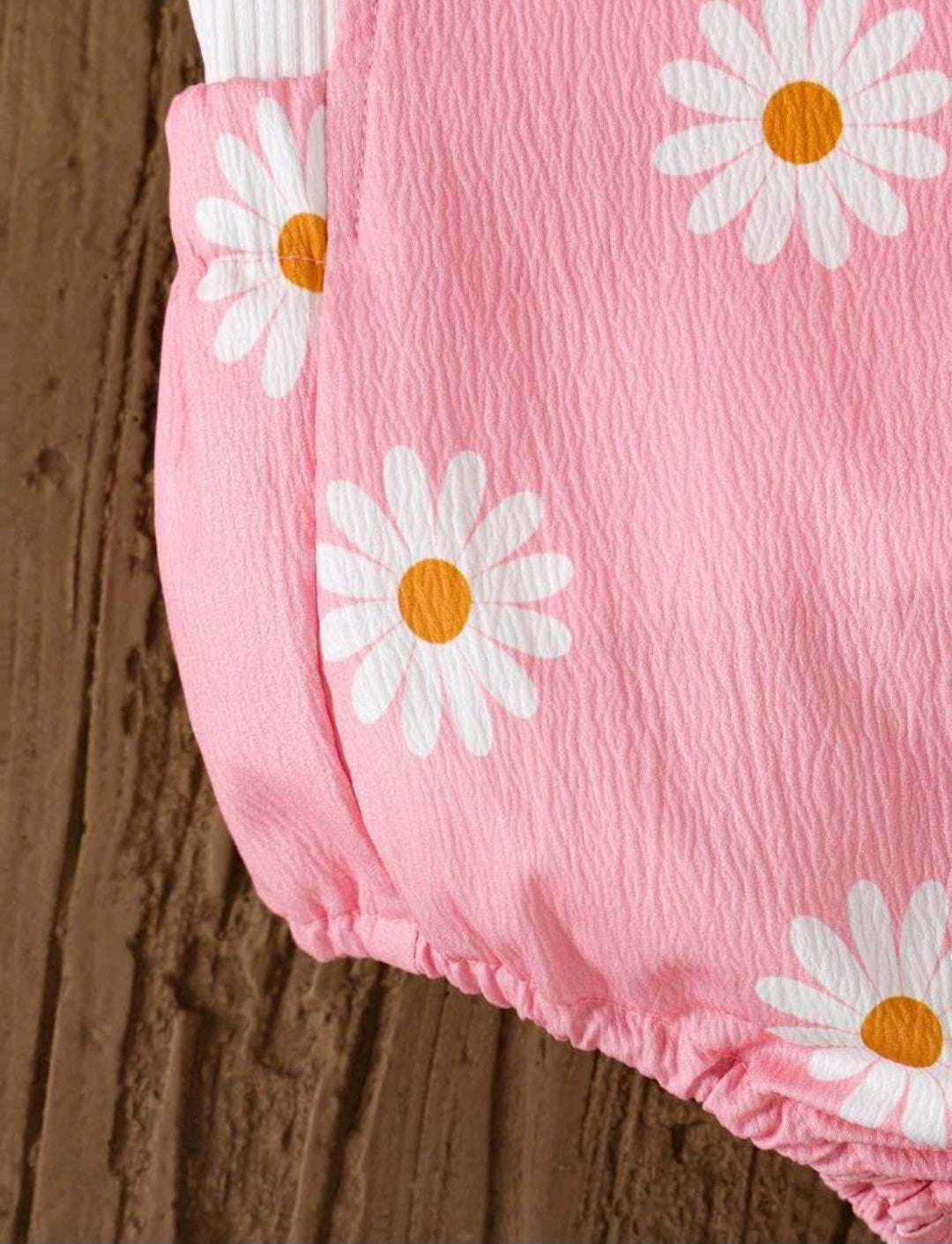 Conjunto Jardinera rosa con margaritas más blusa🌸