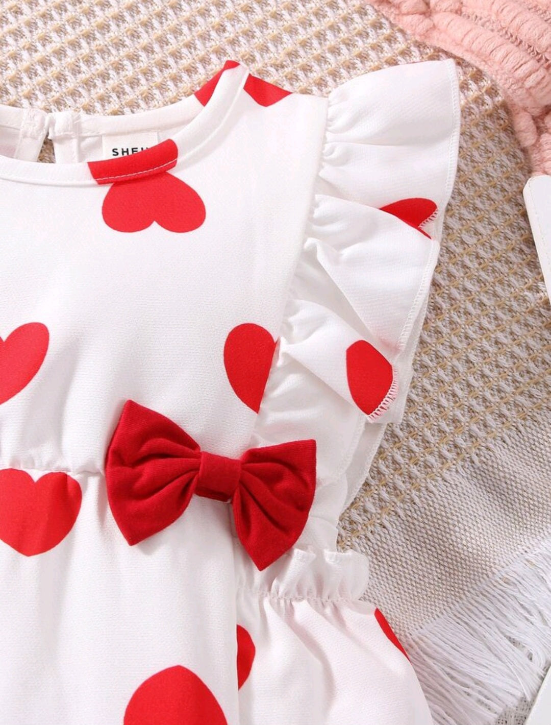 Body blanco con corazones, San Valentin, enamorados, rojo