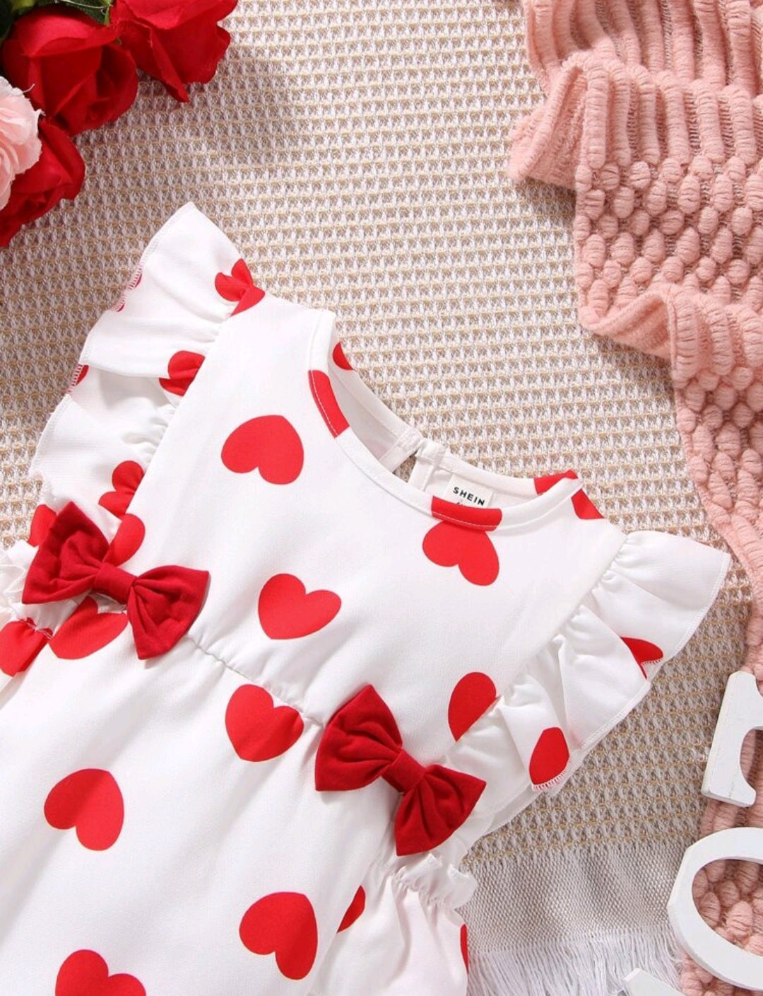 Body blanco con corazones, San Valentin, enamorados, rojo