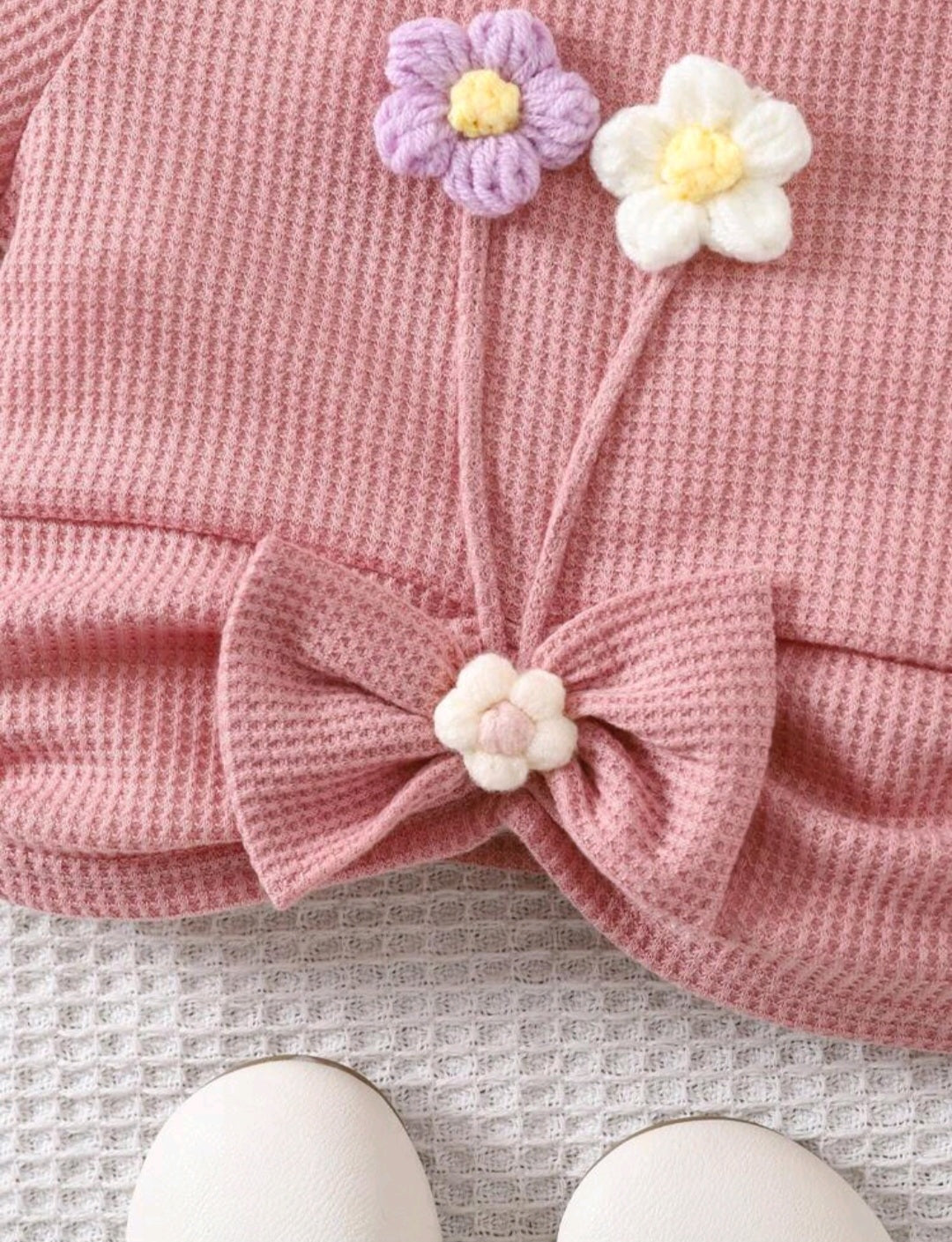 Blusa, remerita, rosa con detalle, flor, moño, Cod 1003