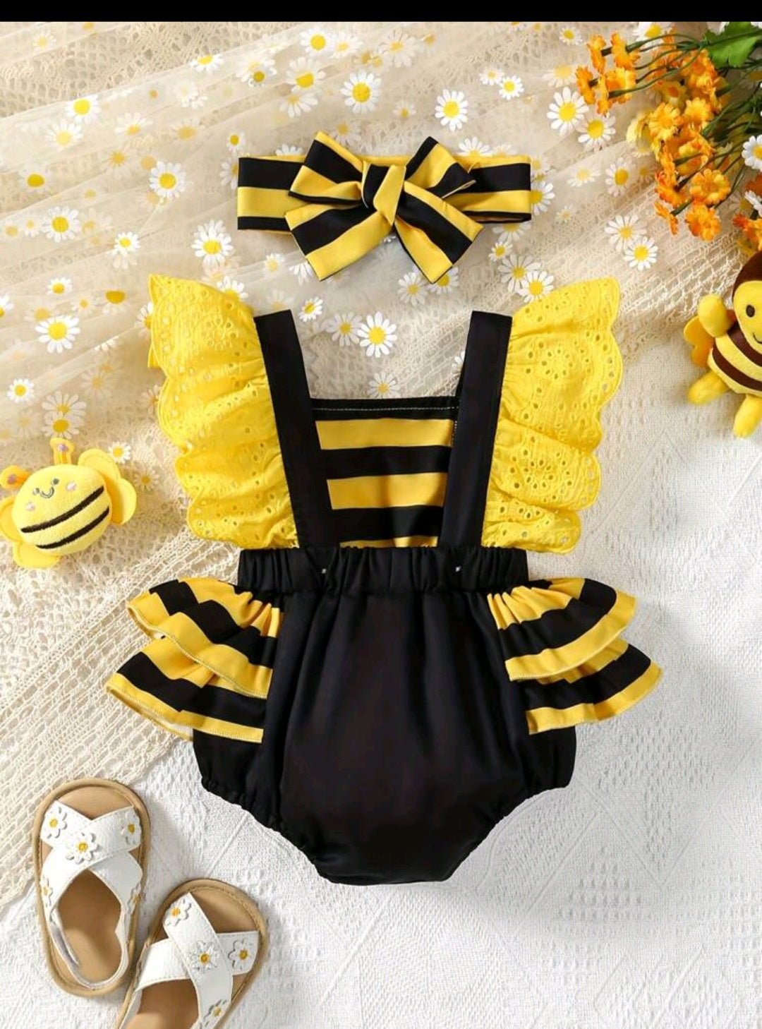 Conjunto vestibody más vincha, abejita🐝1034