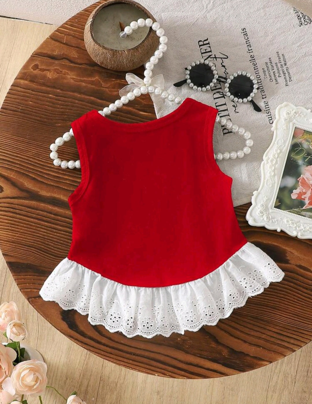 Blusa roja con moños blancos🎀❣️ 1168