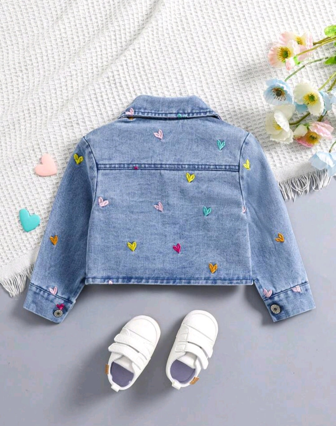 Camperita de Jeans diseño corazones🩷2599