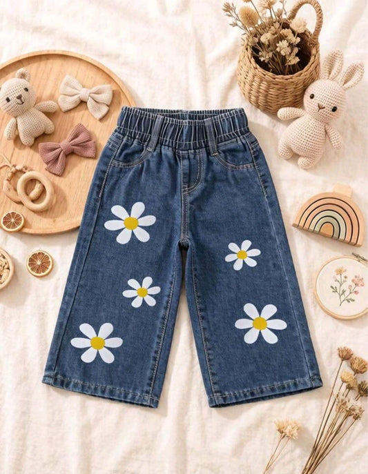 Pantalón, Jeans, vaquero, margaritas🌼💙 3367