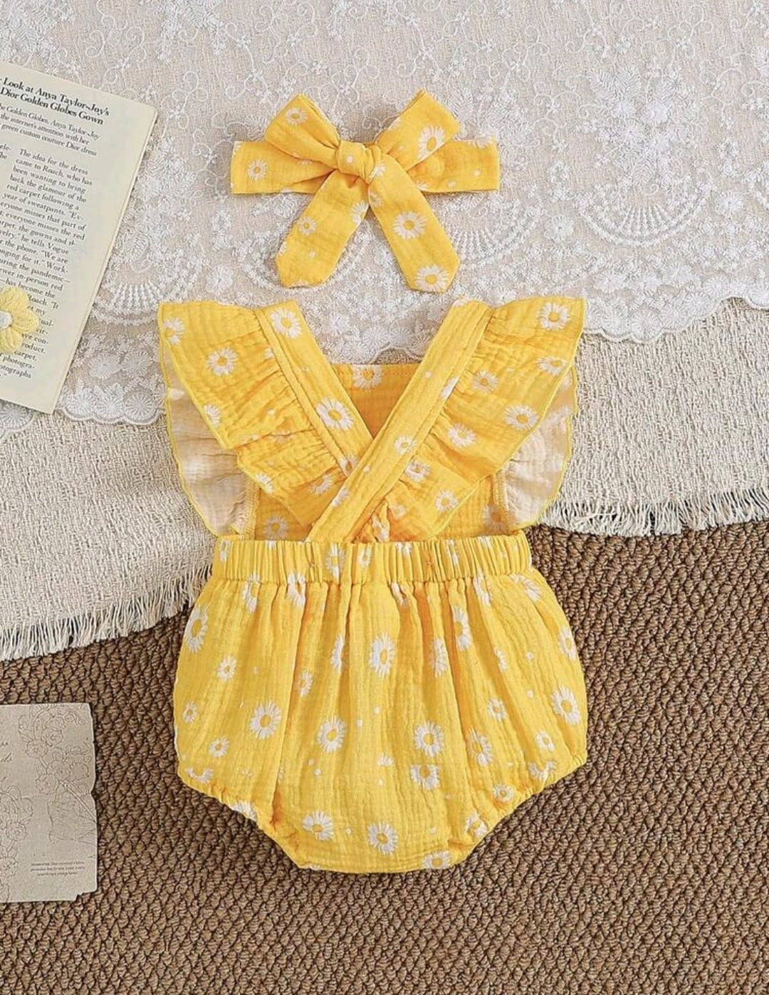 Body, manguitas, amarillo, margaritas 🌼 💛3391