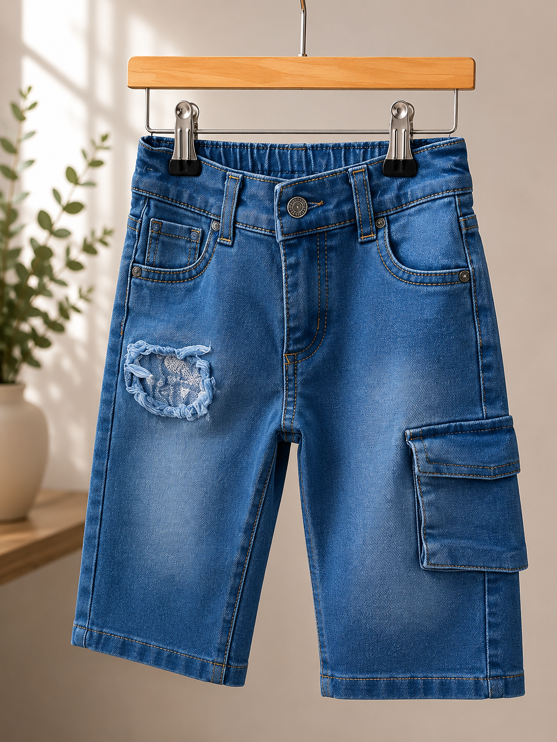 Pantalón de jeans claro con detalle de hello kitty 🩷 3568