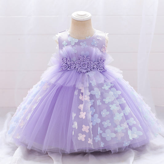 Vestido Lila, Flores, bosque encantado