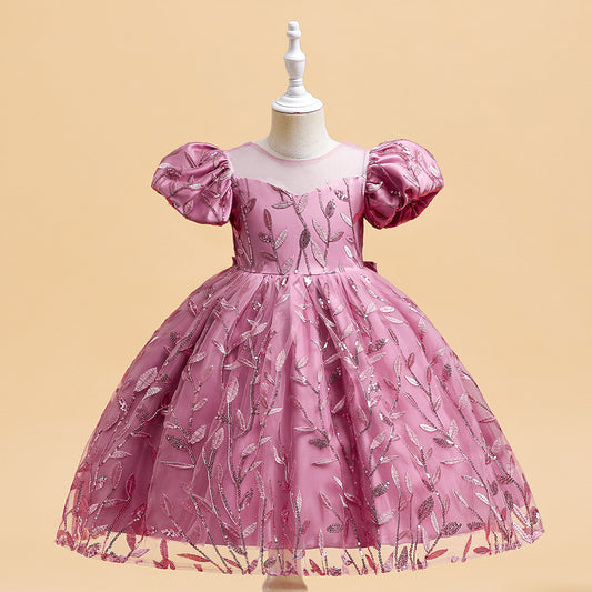 Vestido Rosa Vieja manga princesa