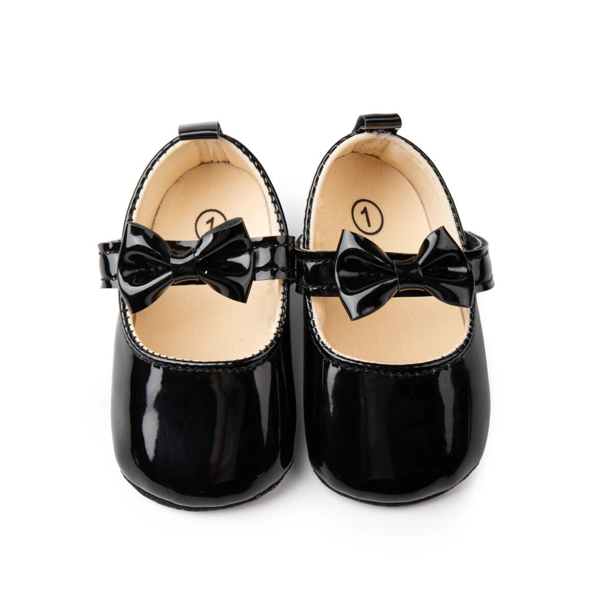 Zapatitos, calzado, negro, charol, moño 2109
