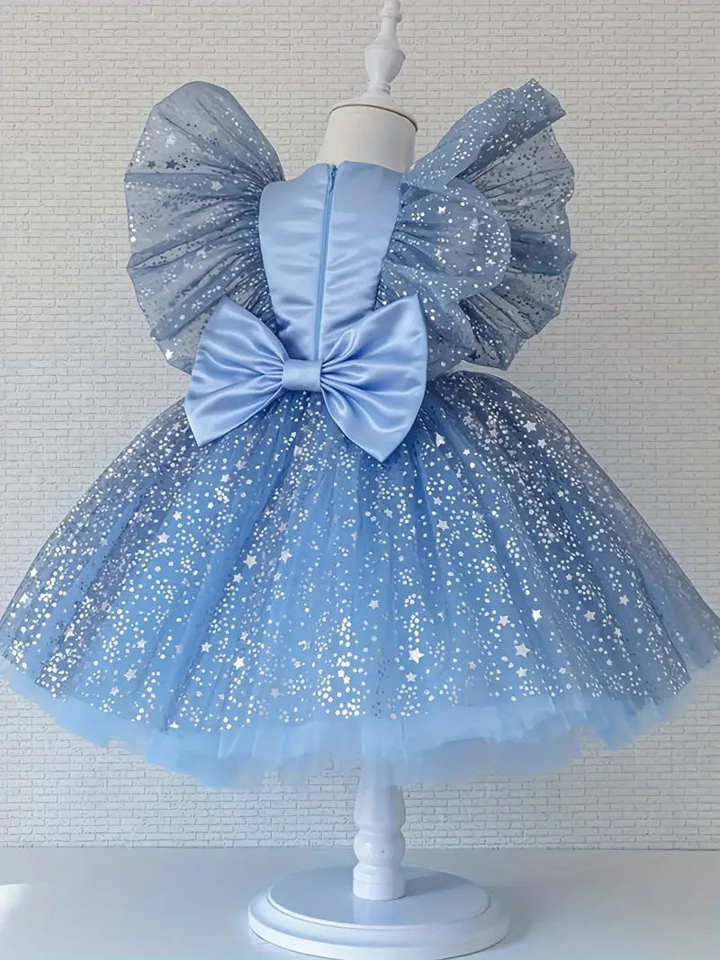 Vestido Celeste Elegante 1709