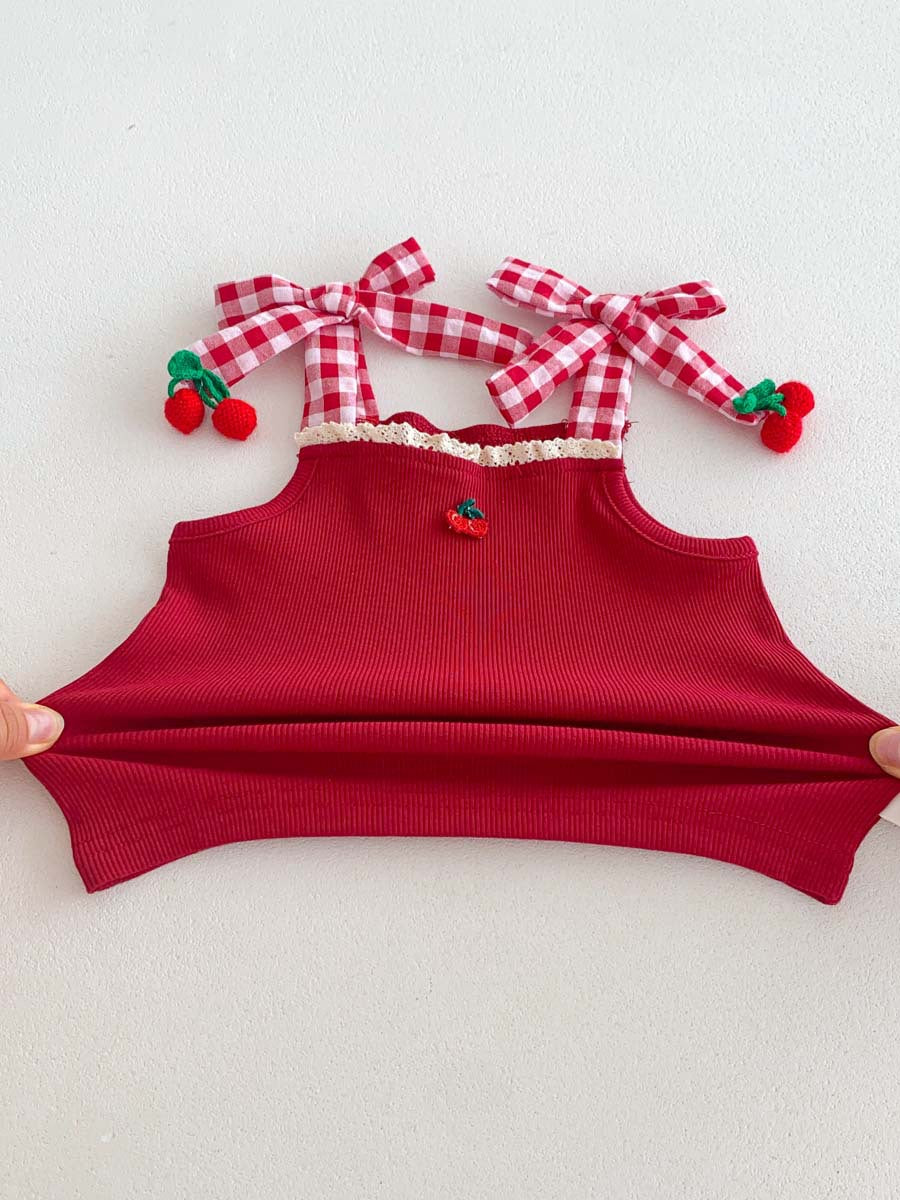 Blusa más short cereza🍒 rojo, navidad, 1095