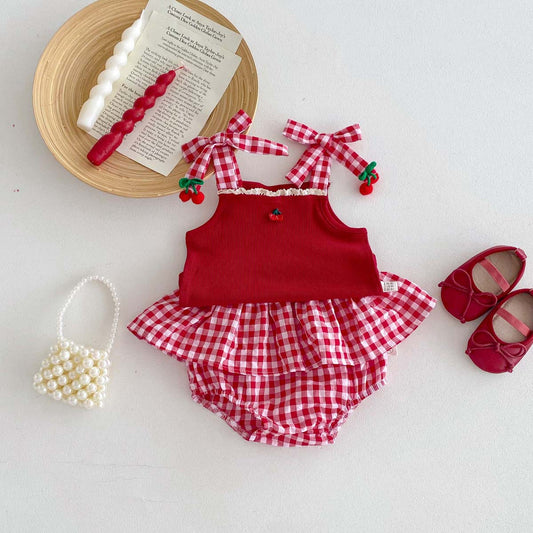 Blusa más short cereza🍒 rojo, navidad, 1095
