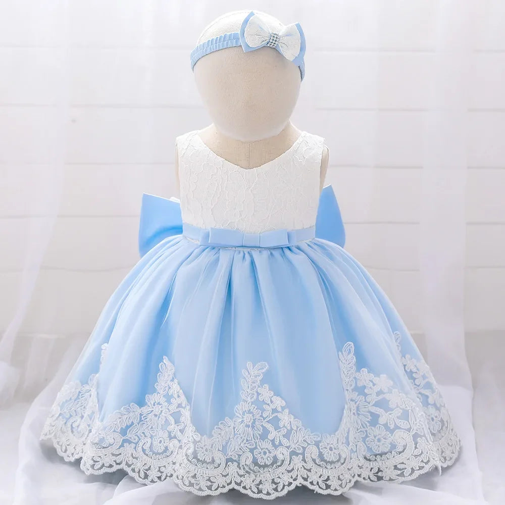 Vestido Celeste con Blanco🩵1605