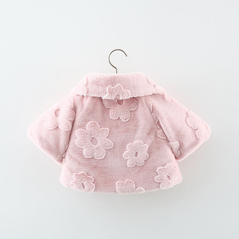 Suéter, Bolerito rosa con flores, abrigo, con felpa, inv 2619