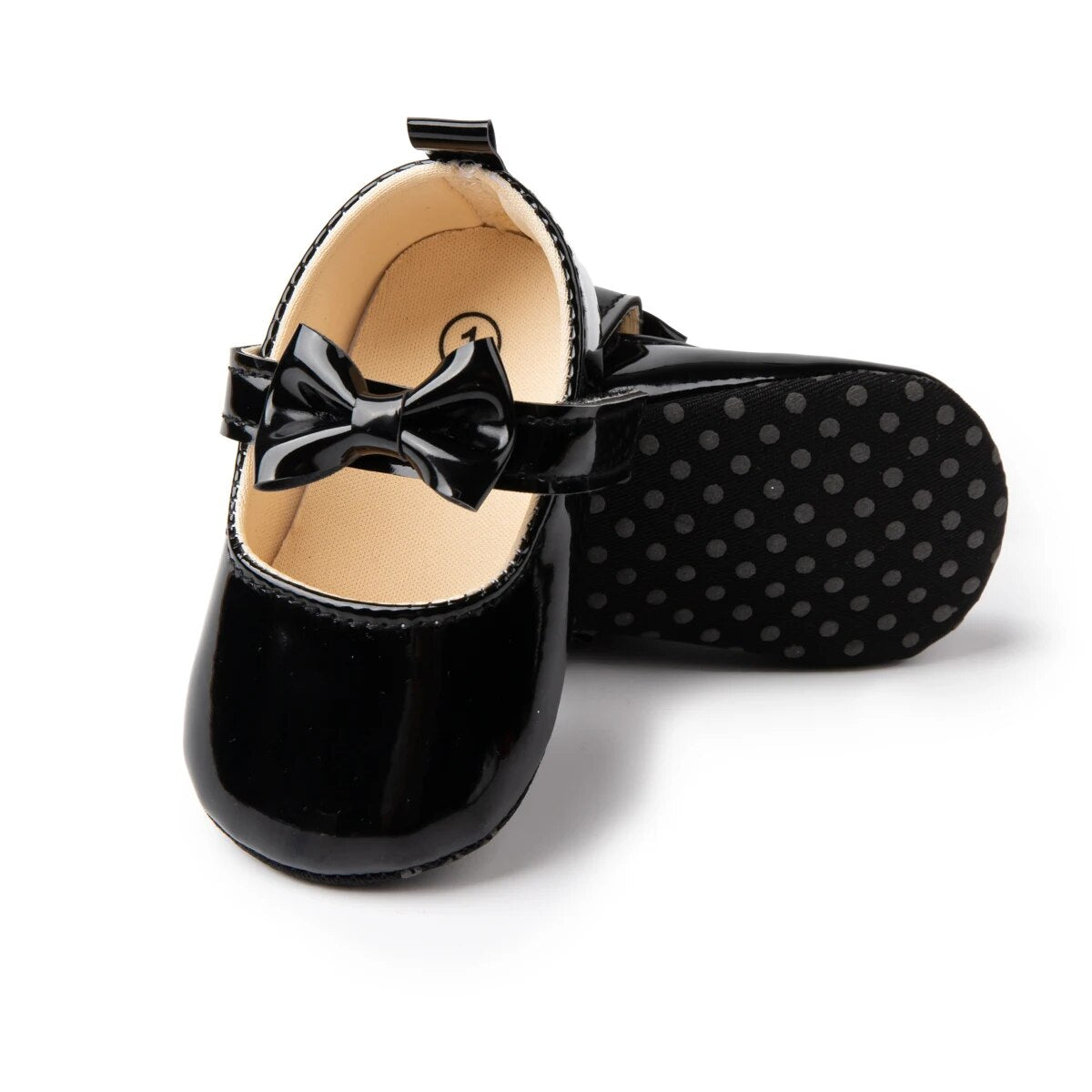 Zapatitos, calzado, negro, charol, moño 2109